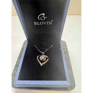 Blovin Silverplate Heart Necklace with Cubic Zirconia-"I Will always Love You."